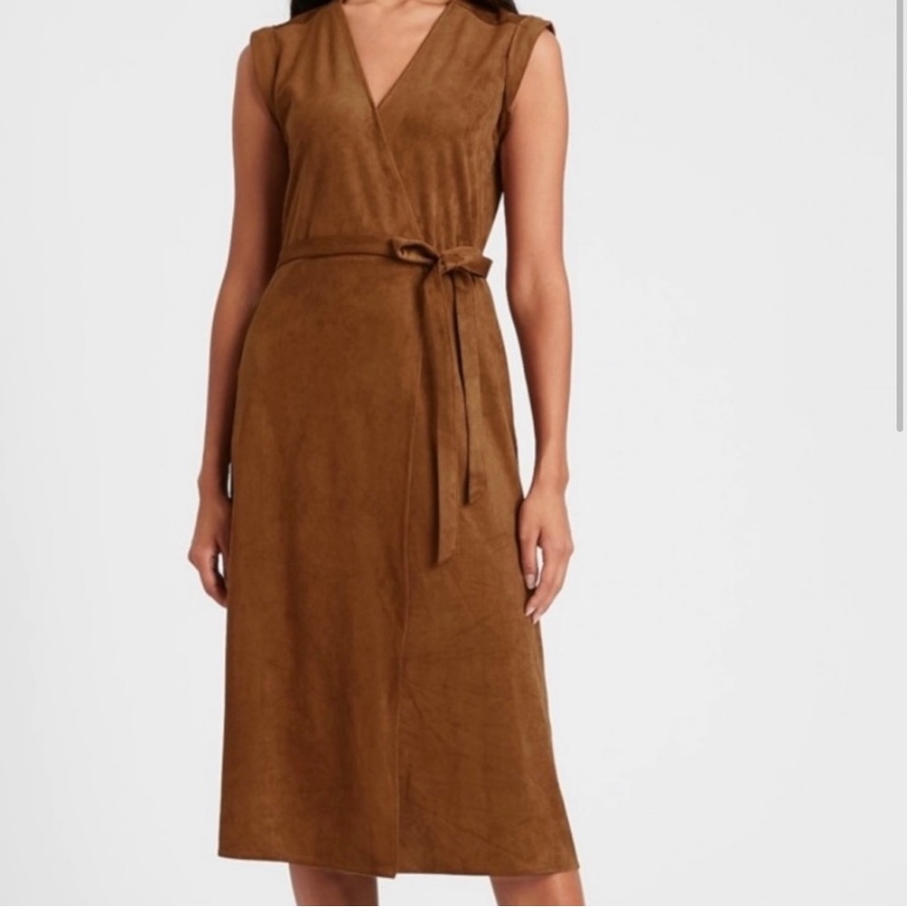 Banana Republic Faux Vegan Suede Wrap Dress